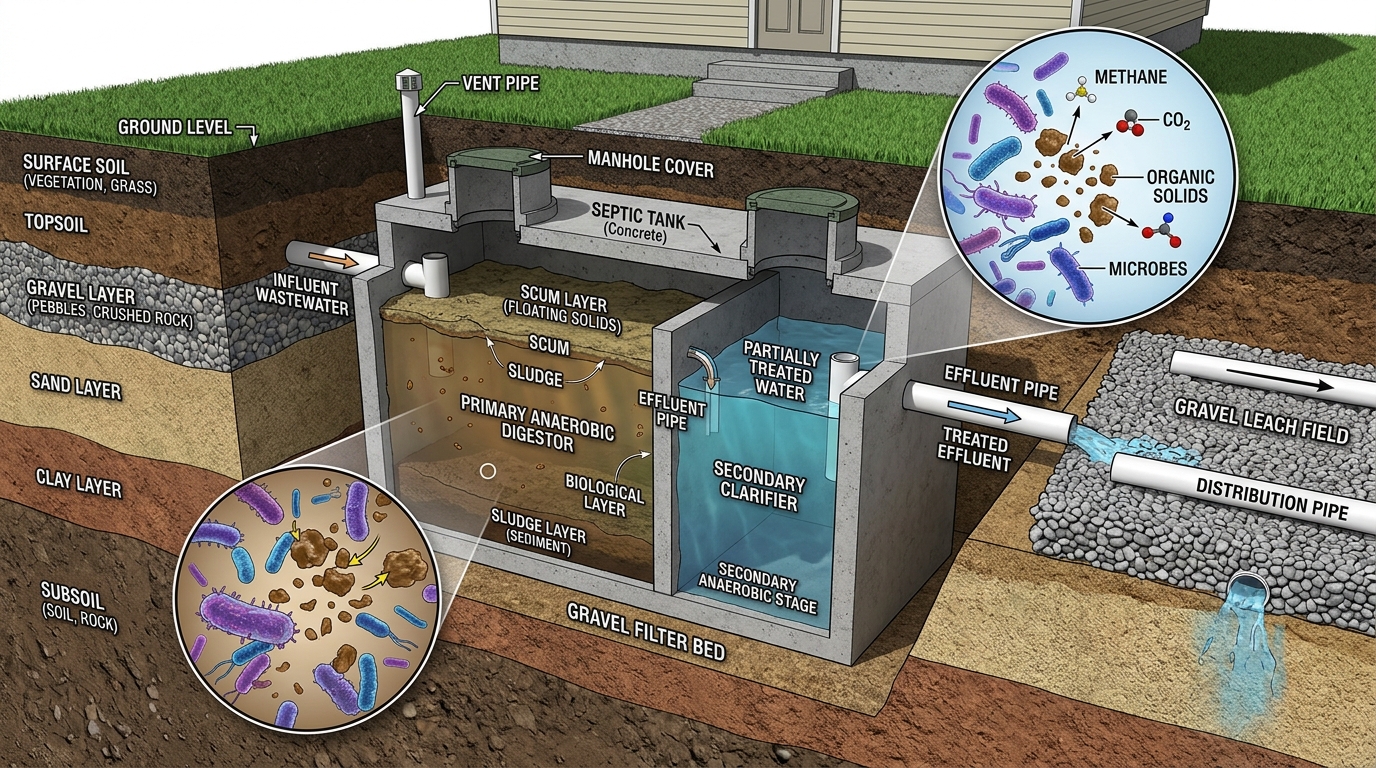 Anaerobic digestion biological reactor wastewater purification