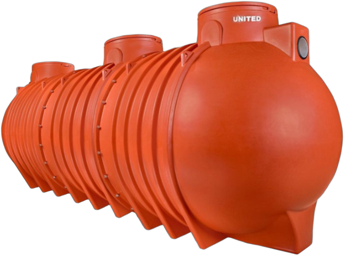 UNITED Septic Tank Type 2H1C 17500 Litres isolated transparent render