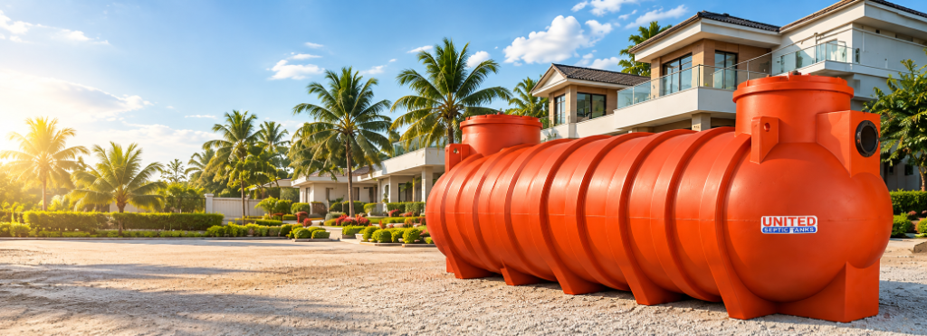 UNITED polyethylene septic tank with multiple access openings